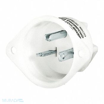 GRAINGER APPROVED Flanged Inlet White 20 A Oval 5-20P, 52HC26