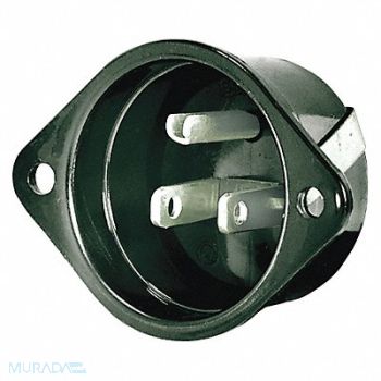 GRAINGER APPROVED Flanged Inlet Black 15 A Oval 5-15P, 52HC61