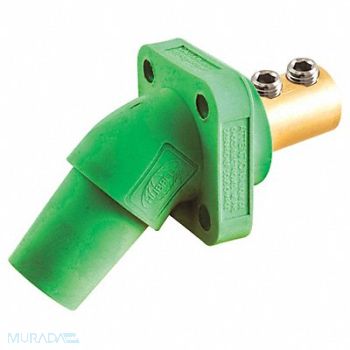 HUBBELL Angled Receptacle Green Double Set Screw, 52HF34