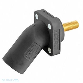 HUBBELL Angled Receptacle Blk Male Threaded Stud, 52HF36