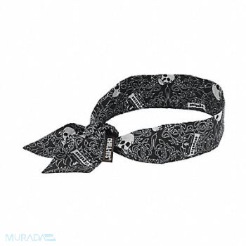 CHILL-ITS BY ERGODYNE Evaporative Cooling Bandana Black/White, 52HZ97