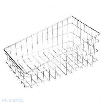 MARLIN STEEL WIRE PRODUCTS Storage Basket Rectangular Stainless, 52JA69