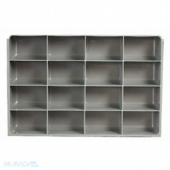 DURHAM MFG DrwInsrt Gry 16Cmptnt PlyPrp Fit91/4 Box, 52JD38