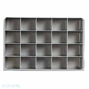 DURHAM MFG DrwInsrt Gry 20Cmptmnt PlyPrp Fit12 Box, 52JD29