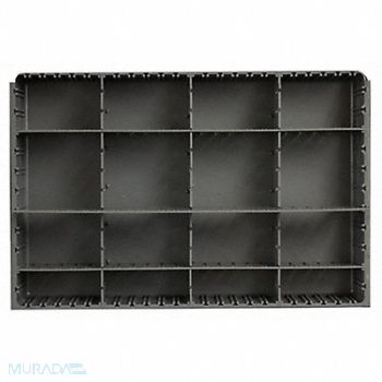 DURHAM MFG DrwInsrt Gry 16Cmptmnt PlyPrp Fit12 Box, 52JD35