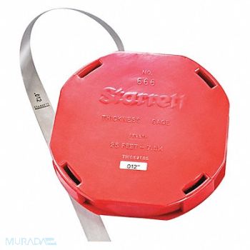 STARRETT Feeler Gauge Stock Roll Finish Unfinish., 53VF02