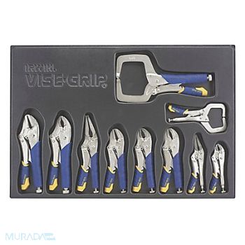 IRWIN VISE-GRIP Locking Pliers Set 10 pcs. 3/8 W Jaw, 54ZG13
