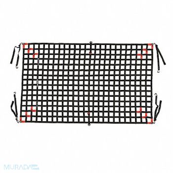 QUARANTINE RESTRAINTS Cargo Net Black Polyester 12 ft 6 L, 54ZV49