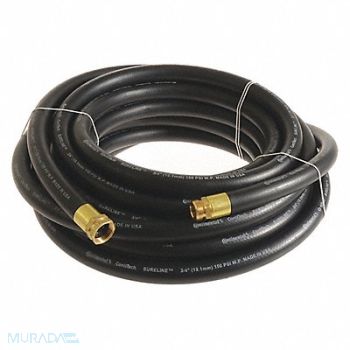 CONTINENTAL Garden Hose 3/4 ID x 100 ft Black, 55AX25