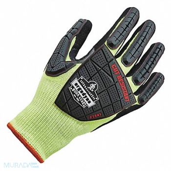 ERGODYNE Coated Gloves Nitrile Sandy 2XL Lime PR, 55EE96