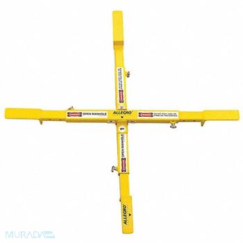 ALLEGRO Manhole Safety Cross Steel 17 lb Yellow, 55JR14