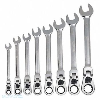 WILLIAMS Flex-Head Rat Combo Wrench Set 8 pcs., 58XG49