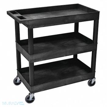LUXOR High Capacity (3) Tub Shelves Cart, 58ZX63