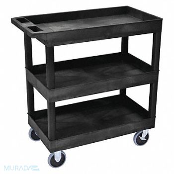 LUXOR High Capacity (3) Tub Shelves Cart, 58ZX65