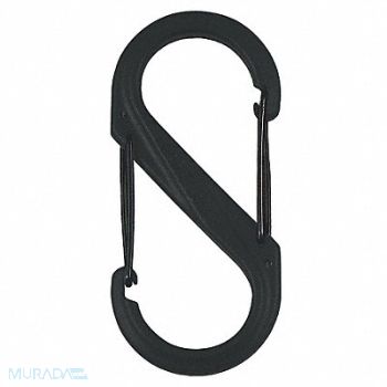 NITE IZE Carabiner Clip 3-1/2 in Plastic Black, 5GAL6