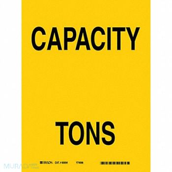 BRADY Capacity Sign 10 X7 Polyester, 552Y65