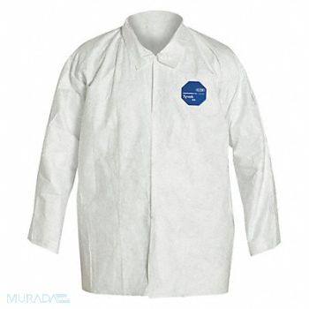 DUPONT Disposable Shirt 3XL Tyvek(R) Wht PK50, 25RR01