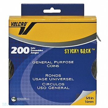 VELCRO BRAND Reclosable Fastener Shapes 3/4 dia PK200, 5JLD9