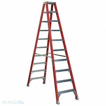 LOUISVILLE Twin Stepladder Fbrgls IA 10ft FM1500, 5MRG5