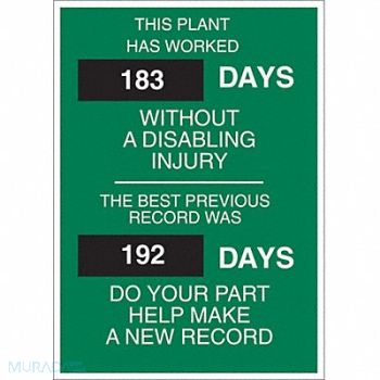 BRADY Scoreboard 28 in x 20 in Green, 5MZ55