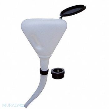 WESTWARD Spillproof Funnel White PE Unthreaded, 5NUE9