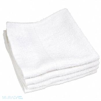 R R TEXTILE Wash Cloth 13x13 In White PK12, 5NWN7