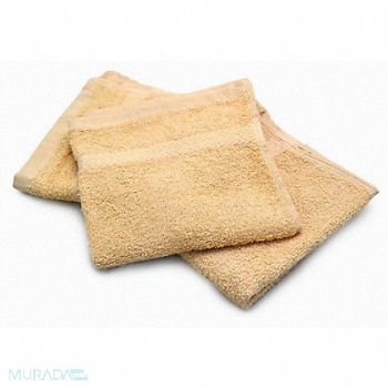 R R TEXTILE Wash Cloth 13x13 In Beige PK12, 5NWP8