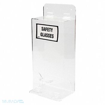 BRADY Prot Eyewear Disp Stk Clr Acryl Wall Mtg, 5RE40