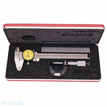STARRETT Precision Measuring Kit Dial Caliper, 5UAN2