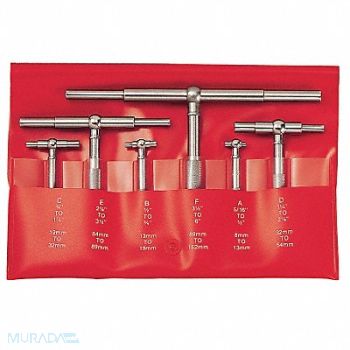STARRETT Telescoping Gauge Set Number of Pieces 6, 5UAV1
