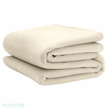MARTEX D9497 Fleece Blanket King 108x90 in Ivory PK4, 5ZXY0