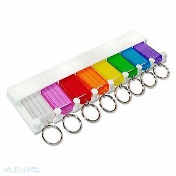 LUCKY LINE PRODUCTS Key Tag Rack with Eight Tags White, 3HJU6