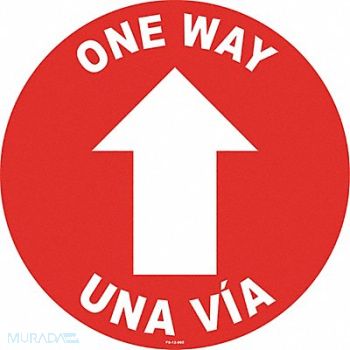 STRANCO INC One Way Sign 12 H 12 W PVC Circle, 60EG22