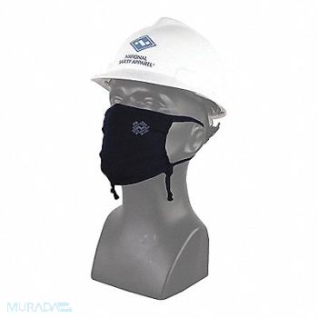 NATIONAL SAFETY APPAREL Face Mask 6 H 4 W Navy Fabric Reusable, 60FV46