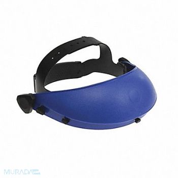 NATIONAL SAFETY APPAREL Faceshield Headgear Black/Blue Plastic, 60UD64