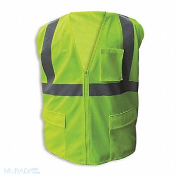 JAYDEE ENGUARD Safety Vest Lime FR Slv strp Zip 2XL 2PK, 616M50