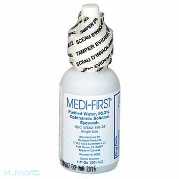 MEDI-FIRST Eye Wash 1oz. Sterile Buffered Solution, 62UM28