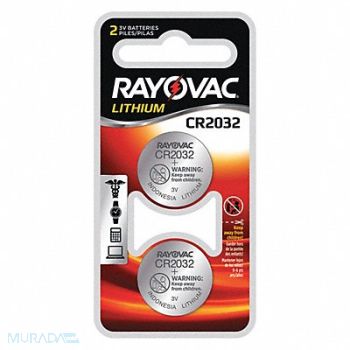 RAYOVAC Coin Batterie Lithium Keylss 2032 3V PK2, 64NU88