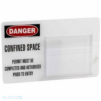 BRADY Tag Holder 12X19 Confined Space Permit, 5AL12