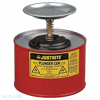 JUSTRITE Plunger Can 1/2 gal Galvanized Steel, 6AV89
