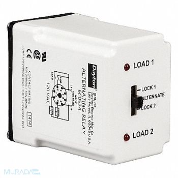 DAYTON Alternating Relay 24VAC DPDT Cross-Wired, 6C051