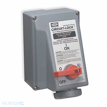 HUBBELL WT Mch Intrlk Dvc 3P4W 30 A 480V AC 15hp, 6C573