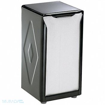 GRAINGER APPROVED Napkin Dispenser 4 in D 7 1/2 in H Black, 6CAD9