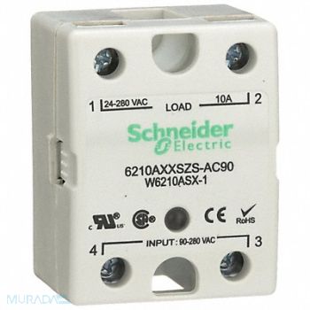 SCHNEIDER Solid State Relay In 90 to 280VAC 10, 6CVA3
