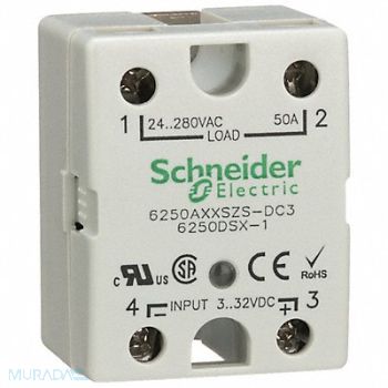 SCHNEIDER Solid State Relay In 3 to 32VDC 50, 6CVC0