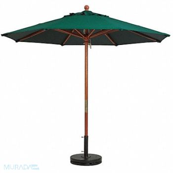 GROSFILLEX 7ft Wooden Market Umbrella Forest Green, 6DVL7