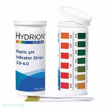 MICRO ESSENTIAL pH Strips Hydrion Spectral 0-6 PK100, 6EGF4