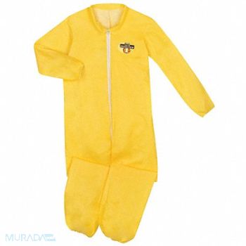 LAKELAND Collared Coverall Elastic Yellow 4XL, 6EHG9