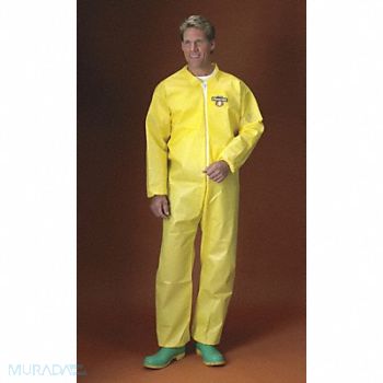 LAKELAND Collared Coverall Elastic Yellow 4XL, 6EHK7