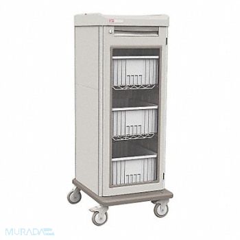 METRO Medical IV Cart Taupe w/3 Tote Boxes, 6EJF0